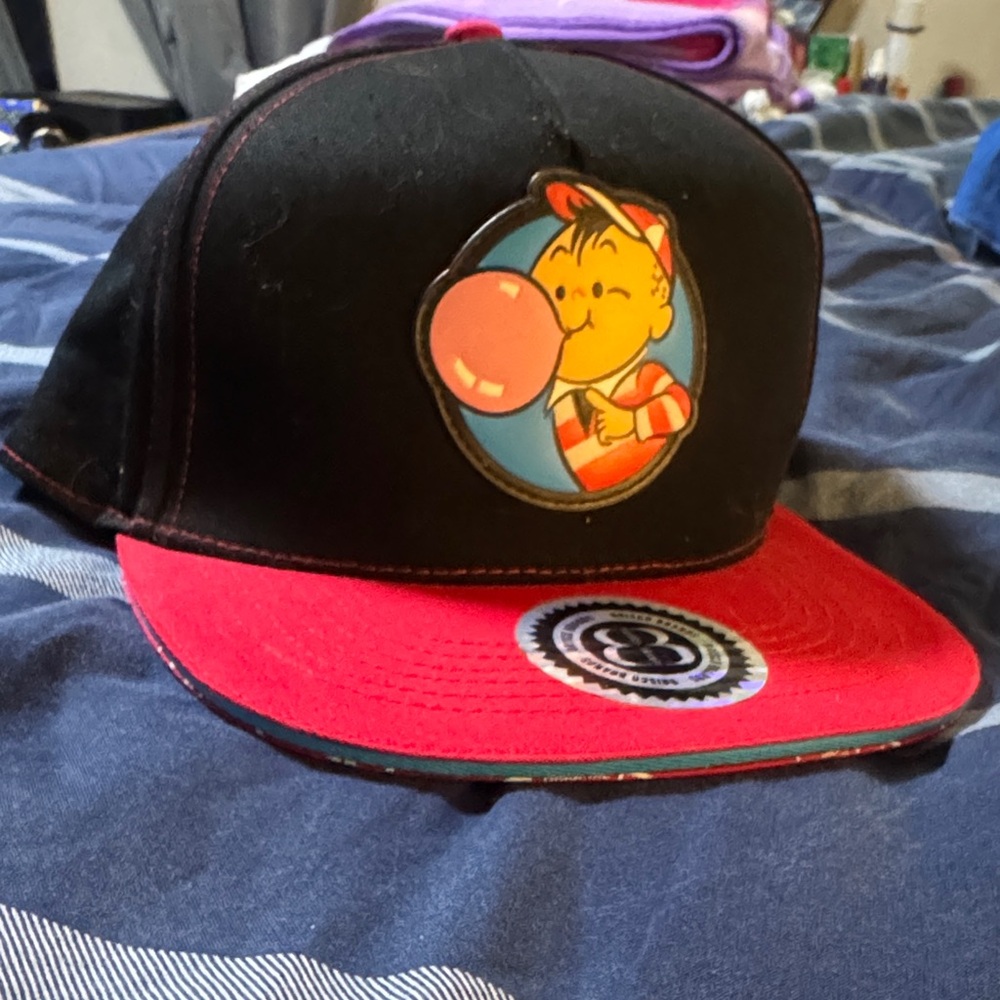 Black and Red Cartoon Cap